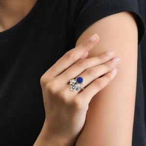 Bague artisanale en argent sterling sertie de lapis-lazuli naturel, idéale pour les mariages et le quotidien – Cadeau promotionnel - Product Image 2