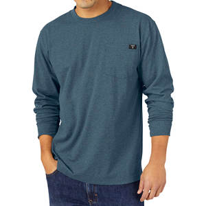 Dernier modèle T-shirt de sport à manches longues pour hommes 100% coton Logo personnalisé quantité minimale de commande bas Stock en gros uni - Product Image 4