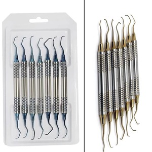 Juego de 7 Curetas Dentales Periodontales Gracey para la Eliminación de Cálculos Dentales y el Desesquemado Óseo - Herramientas Profesionales de Odontología - Product Image 1