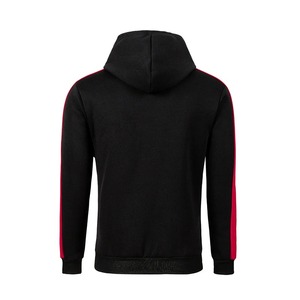 Otoño nuevo Pop moda hombres 100% algodón Sudadera con capucha suelta ajuste superior cremallera Color bloqueo elástico estilo Hip Hop sólido - Product Image 2