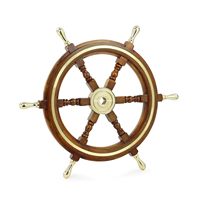 Volant de bateau en bois brun moderne fait main |   Décoration murale nautique antique et vieillie pour la maison |   Anniversaire à la plage côtière