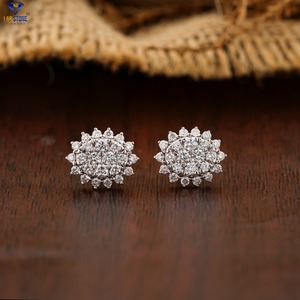 0.871 TDW colgante y pendiente de diamante de corte brillante redondo con cadena 18K oro rosa certificado/Joyería de diamantes no certificada - Product Image 4