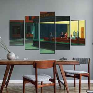 Toile imprimée : Art du Diner Nighthawks, Décoration américaine classique, Mixte 5P : Gallery Wrap - Product Image 1