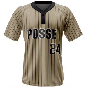 เสื้อเบสบอลผ้าทวิลสำหรับผู้ใหญ่ผู้ชาย น้ำหนัก 220 กรัม รับผลิตตามแบบ OEM พิมพ์ลายแบบระเหิด สำหรับกีฬาซอฟต์บอล - Product Image 2