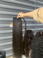 Extensions de cheveux queue de cheval 100% cheveux vietnamiens bruts prix de gros couleur brune naturelle 60 cm cheveux bruts