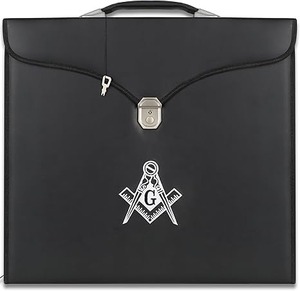 Maçonnique Brodé Carré Et Boussole Master Mason Tablier Case - Blue Lodge MM/WM Provincial Taille 16 Pouces x 18 Pouces - Product Image 3