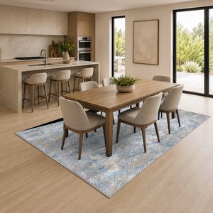 RUGS DEPOT LXDP-0298 Wholesale Grey Silver Marble Effect Digital Printed Machine Washable Chenille Area Rug Non <b>Slip</b> - Product Image 4