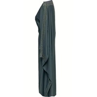 Travail de la pierre personnalisé manches chauve-souris Dubaï Abaya turc modeste manches chauve-souris brillant brillant satin Abaya femmes musulmanes Abaya