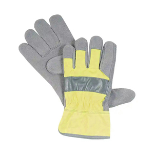 Venta al por mayor de fábrica Guantes de seguridad laboral industrial de cuero de vaca de doble palma Protección de trabajo de soldadura al aire libre mejorada 2025 - Product Image 6