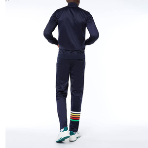 Ensemble veste et pantalon de jogging pour homme, coupe-vent, tricoté, deux pièces, polyester, fermeture éclair, service OEM, marque personnalisée, tissu 240g, soie - Product Image 5