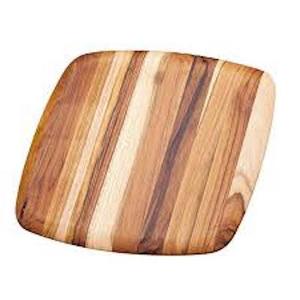 Planche à découper ronde de bonne qualité en bois naturel poli, accessoires de cuisine pour la maison, l'hôtel, le restaurant QAMAR OVERSEAS - Product Image 1
