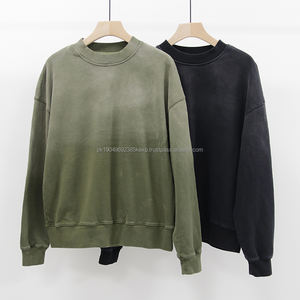 Sudadera de Cuello Redondo de Alta Calidad con Efecto Desgastado por el Sol, Ropa Urbana Unisex Personalizada, Sudadera con Capucha Lavada al Ácido - Product Image 1