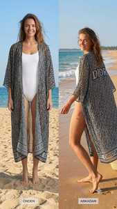 DAFNI BIG PAZAR Caftanes y Pareos Estampados, Ropa de Playa de Verano con Diseño Transpirable de Cuello en V para Uso en Exteriores - Product Image 4