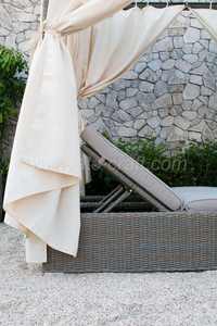 Double <b>Sun</b> <b>Lounger</b> with Canopy <b>Rattan</b> and Aluminum Frame for Outdoor Pool and Garden Furniture - Style 3 - Product Image 4