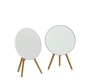 Ensemble de deux miroirs de bureau ronds en bois minimalistes avec miroir de coiffeuse pour maquillage prix de gros - Product Image 1