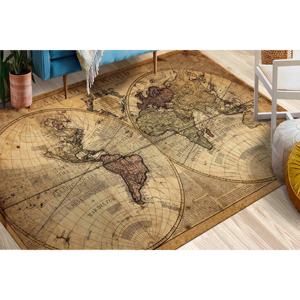 Tapis vintage avec carte du monde : tapis d'appoint imprimé en 3D, tapis doux non tissé - Product Image 2