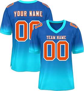 Maillot de football américain en maille personnalisé T-Shirt de sport personnalisé cousu imprimé numéro de nom court 100% polyester à séchage rapide pour - Product Image 5