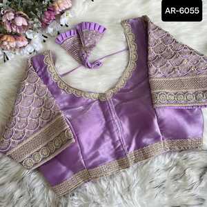 Soft Lichi Silk Saree Blouse Blanc Rouge Couleur Zari Work for Saree Indian Traditional Wear Blouse collections avec le prix le plus bas - Product Image 3