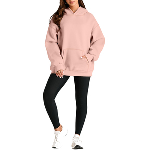 Sweat à capuche oversize en polaire pour femme, logo personnalisé, décontracté, épaules tombantes, vêtements d'automne et d'hiver, motif élégant sur le devant - Product Image 6