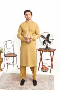 Costume Kameez / Kurta Shalwar décontracté pour homme, taille plus, en coton respirant - Product Image 5