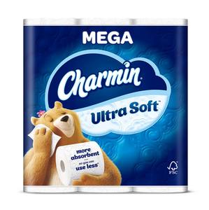 Charmin-Ultra Soft <b>Toilet</b> <b>Paper</b>, 24 Mega <b>Rolls</b> = 96 Regular <b>Rolls</b> - Product Image 6