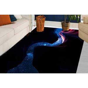 Starry Sky Printed <b>Rug</b> - Modern Black <b>Rug</b> for Living Room, Office, and Home Decor,<b>Chenille</b> <b>Rug</b> - Product Image 3