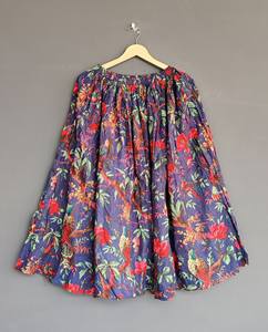 Handmade <b>Boho</b> <b>Maxi</b> <b>Skirt</b> for Women Breathable Cotton Summer Beach Style Tiered Gypsy Natural Waistline Hippie Hand Block Print - Product Image 4