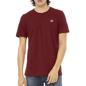 เสื้อยืดคอกลมผู้ชาย สีเบอร์กันดี ผ้าเจอร์ซีย์เนื้อเดียว แขนสั้น ลายสั่งทำ ชุดลำลอง สำหรับโปรแกรม OEM เสื้อผ้าผู้ชาย - Product Image 1