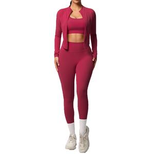 Conjunto de Yoga Deportivo Personalizado para Mujer, Otoño, Sin Costuras, Transpirable, Cómodo y Ligero, Sujetador Deportivo y Leggings - Product Image 2