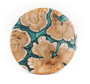 Design de luxe en résine et bois Lazy Susan taille personnalisée forme carrée bonbons plaque rotative avec qualité supérieure - Product Image 2