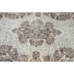 5.1x8.5 ft Rug, Turkish Rug, Vintage <b>Brown</b> <b>Wool</b> Check Rug - Product Image 5