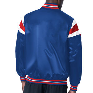 Chaqueta de béisbol de invierno para hombre personalizada al por mayor, chaqueta Bomber Varsity de satén personalizada con logotipo bordado frontal, chaqueta Bomber de seda satinada - Product Image 5