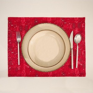 Juego de manteles individuales rojos de algodón 100% de 12 piezas, manteles decorativos de 35x45 cm, accesorios de mesa de comedor elegantes lavables duraderos - Product Image 3