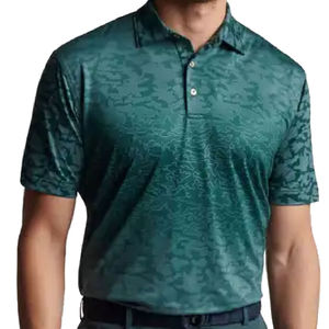 เสื้อเจอร์ซีย์พิมพ์ลายซับลิเมชันสำหรับเสื้อเปิดปก100% ผ้าฝ้ายอินทรีย์ระบายอากาศแขนสั้นกำหนดสีได้ตามต้องการ - Product Image 2