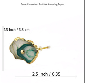 Hot Selling DIY Green Agate Cupboard Knob Industrial Style Cabinet <b>Door</b> & Drawer Knobs <b>for</b> Kitchen & Bedroom Furniture - Product Image 3