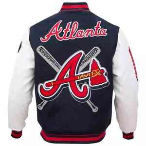 Bomber Varsity Jacket Estilo informal Estampado Patrón Tallas grandes Cuerpo de lana a prueba de viento Mangas de cuero real Letterman Varsity Jacket - Product Image 4