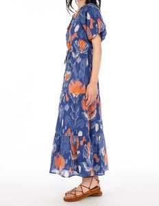 Vestido Casual de Talla Grande para Mujer con Logotipo Personalizado, de Alta Calidad, en Algodón, Sexy, con Volantes Delanteros, Cierre Trasero con Cremallera, Cuello en V y Mangas con Vuelo - Product Image 2