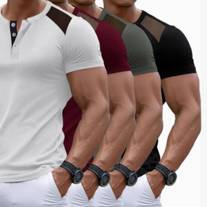 Nouvelle vente chaude séchage rapide à manches courtes Golf Muscle Jersey fermeture éclair solide pour chemise - Product Image 2