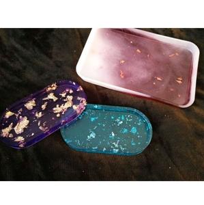 Bandeja de Servicio de Resina de Diseño Moderno con Acabado Artístico Hecho a Mano, Bandeja de Servicio Hecha a Mano con Material 100% Orgánico - Product Image 3