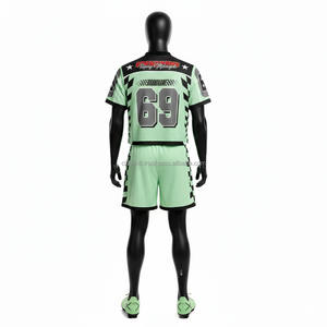 Nueva Camiseta de Fútbol Americano Personalizada al por Mayor, Azul Marino y Amarillo, con Malla, Auténtica, con Forma Cuadrada y Degradado, Talla Grande - Product Image 3