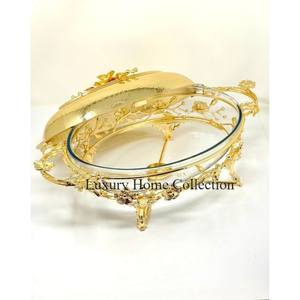 Juego de calentadores de alimentos hechos en cobre de 3 mesas de comedor decorativas para bodas y hoteles y ollas calientes de la colección Luxury Home - Product Image 6