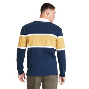 Polo en pur coton respirant absorbant la sueur T-shirt à revers à manches longues pour hommes d'âge moyen - Product Image 6