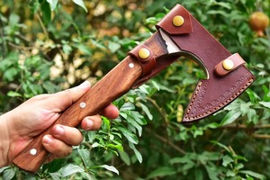 Costume Handmade Full tang forged carbon steel <b>axe</b> with rose wood Handle shaft - <b>viking</b> <b>axe</b> Gift for Him. - Product Image 4