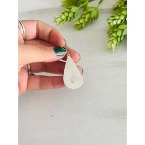 Navajo Handmade <b>Opal</b> (Man-Made) & Sterling Silver Drop Dangle <b>Earrings</b> Water Drop Pattern - Product Image 5