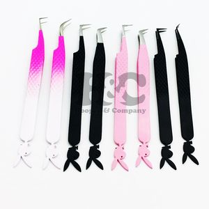 Pinzas Profesionales para Extensión de Pestañas, Juego de Pinzas de Acero Inoxidable, Empaque con Logotipo Personalizado, Alta Calidad, Gran Venta, Color Azul - Product Image 3