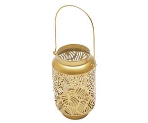 Premium Gold Finish Metal Ramadan Lantern With Fine Patterns Ideal For Ramadan Gift Collections - Product Image 1