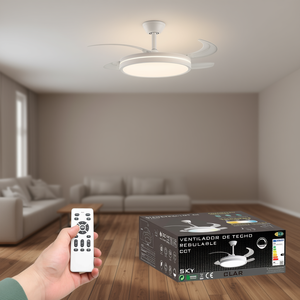 Ventilateur de plafond LED à température de couleur réglable 107 cm (blanc) - Product Image 3