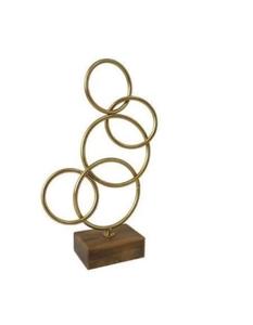 Factory Direct Handmade Modern Round Leaf Shaped Sculpture with Gold Finishing Statue Decoration <b>Ornaments</b> for <b>Wedding</b> - Product Image 3