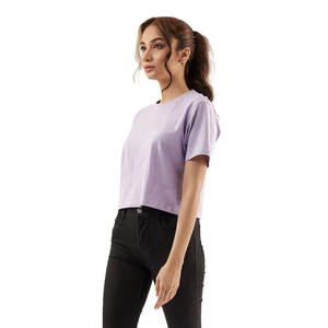 Logo personnalisé pour femmes broderie respirant grande taille haut court en coton été décontracté multicolore bébé t-shirt avec motif imprimé - Product Image 3