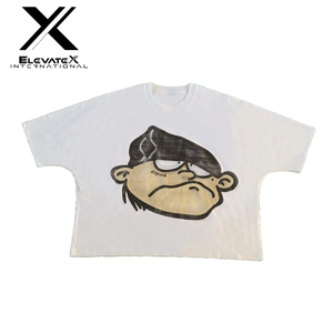 เสื้อยืดโอเวอร์ไซส์สีดำลายการ์ตูนหน้าลิงสำหรับผู้ชาย ELEVATEX INTERNATIONAL สไตล์สตรีท แขนสั้น คอกลม - Product Image 3